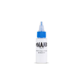 Dynamic Color Co Heavy White tattoo ink in 1oz bottle for crisp linework.