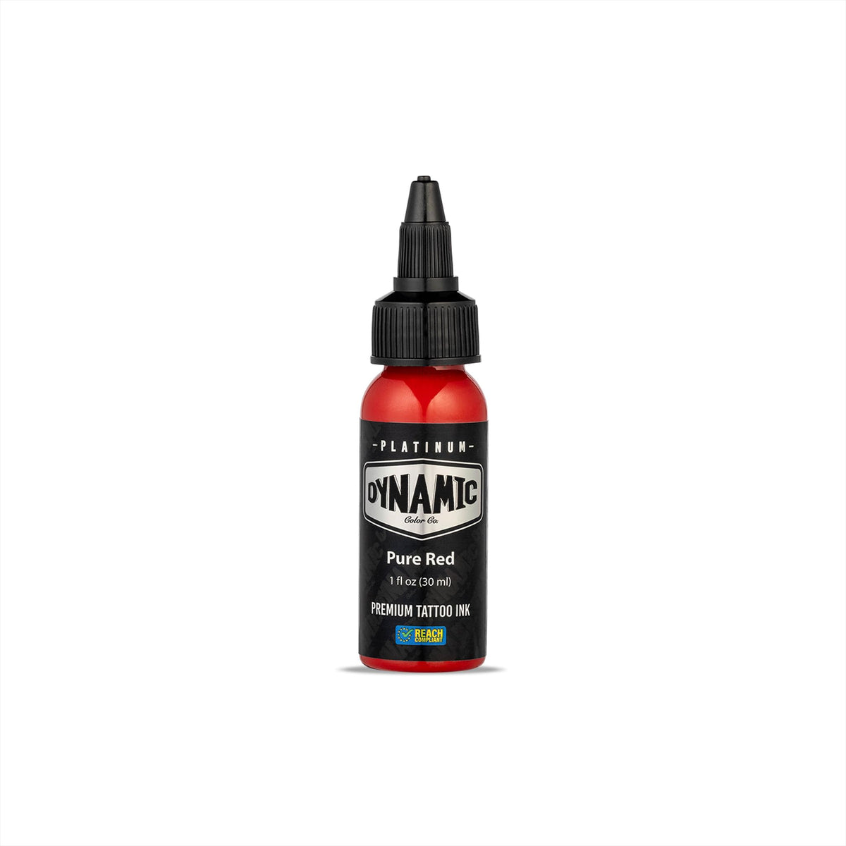 Dynamic Color Co Platinum Pure Red ink bottle close-up for vibrant color planning.