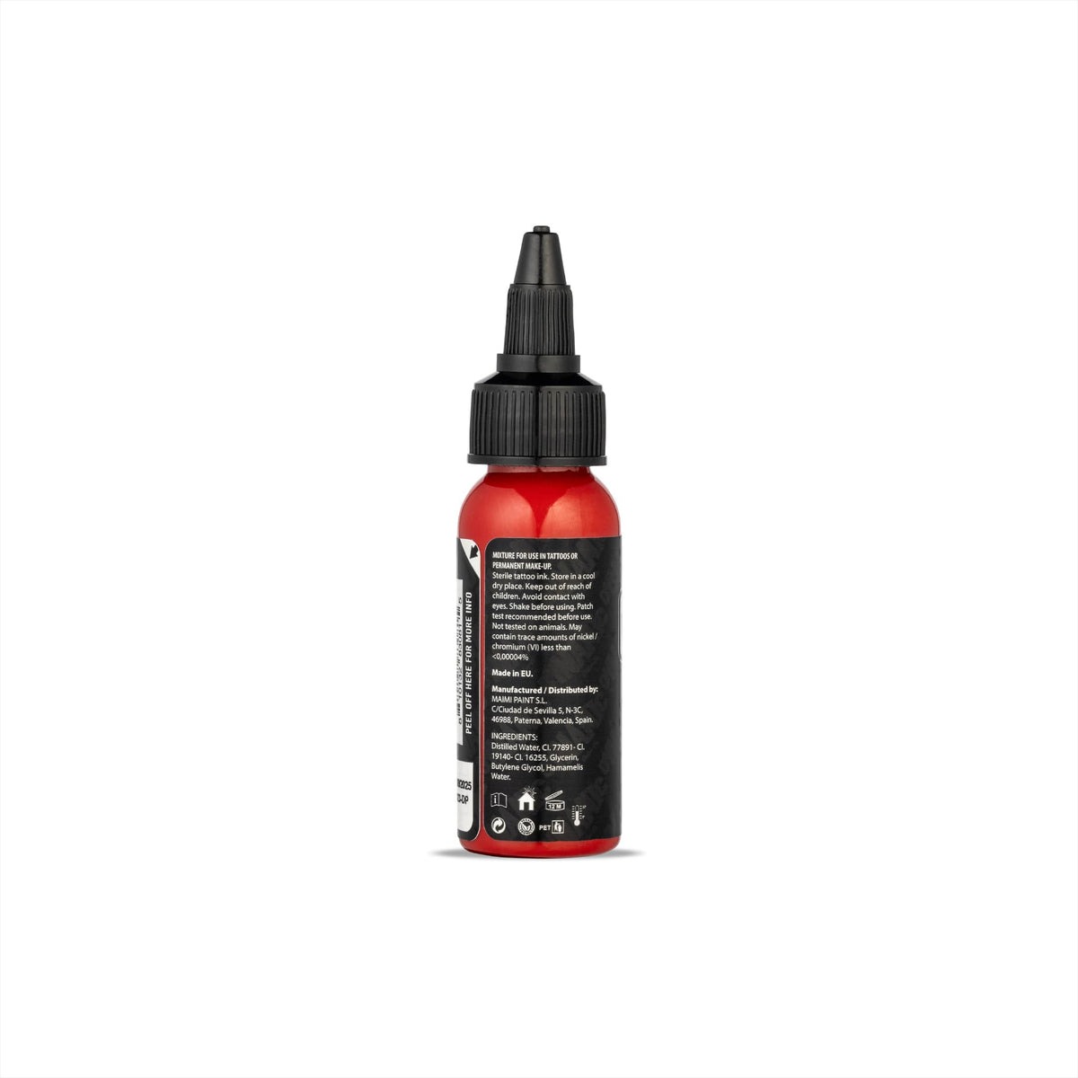 Dynamic Color Co Platinum Pure Red bottle cap close-up highlighting premium branding.