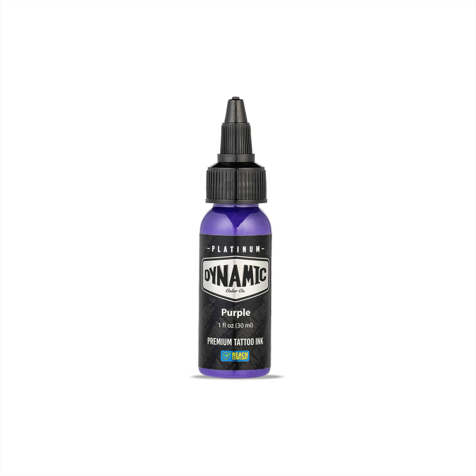 Dynamic Color Co Platinum Purple tattoo ink bottle with vibrant shading potential