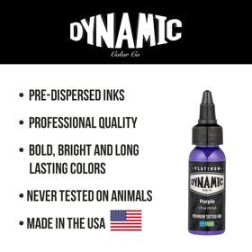 Dynamic Color Co Platinum Purple packaging signals vegan formula and Spanish craftsmanship