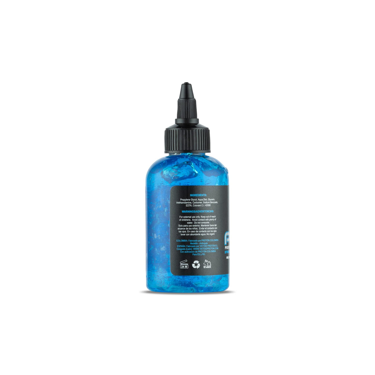 Dynamic Color Co Proton Stencil Primer blue hue aids quick visibility during setup.