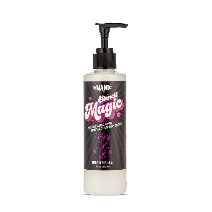 Dynamic Color Co Stencil Magic bottle closeup showing smooth transfer gel for clean stencils