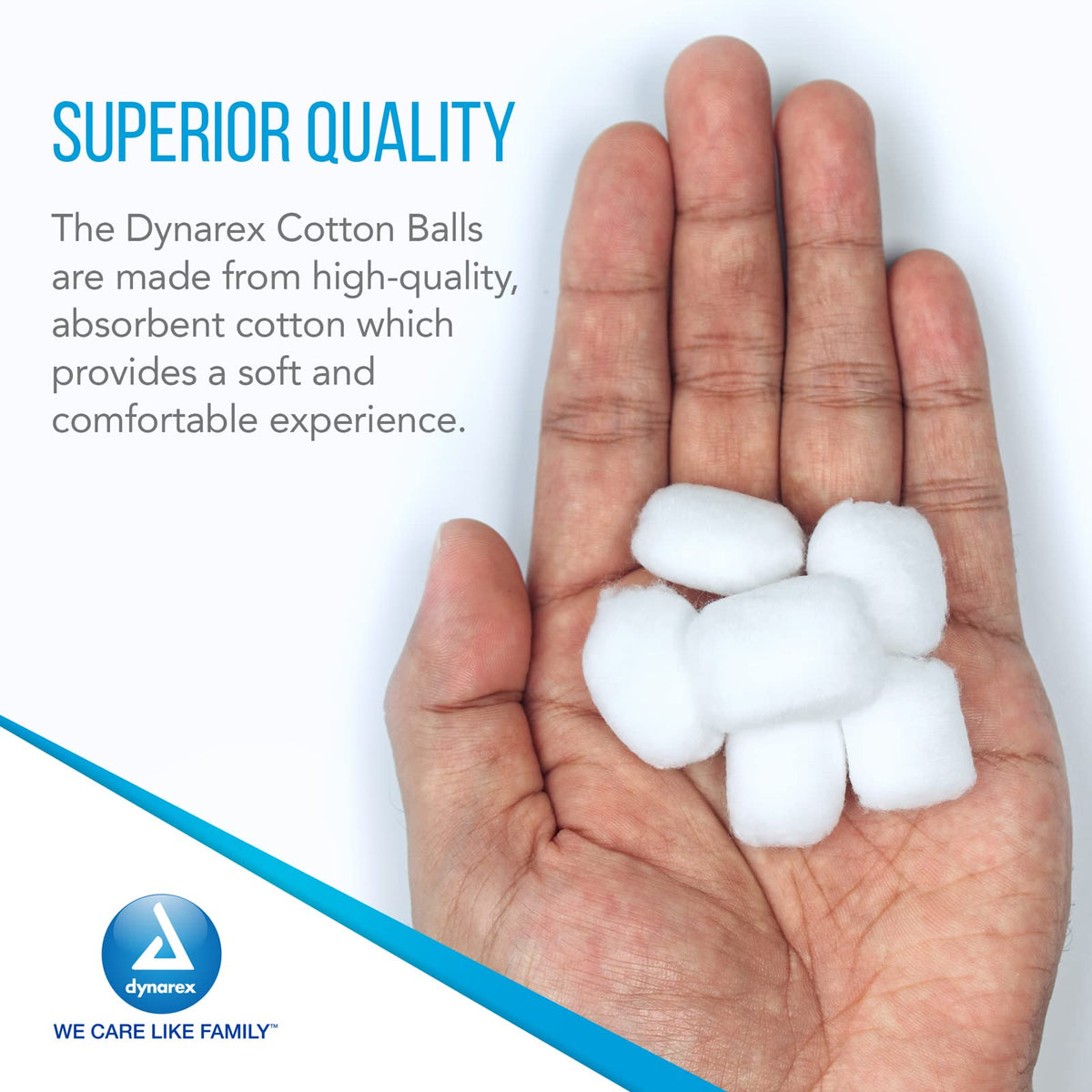 Dynarex large cotton ball ideal for makeup removal and skincare routines.