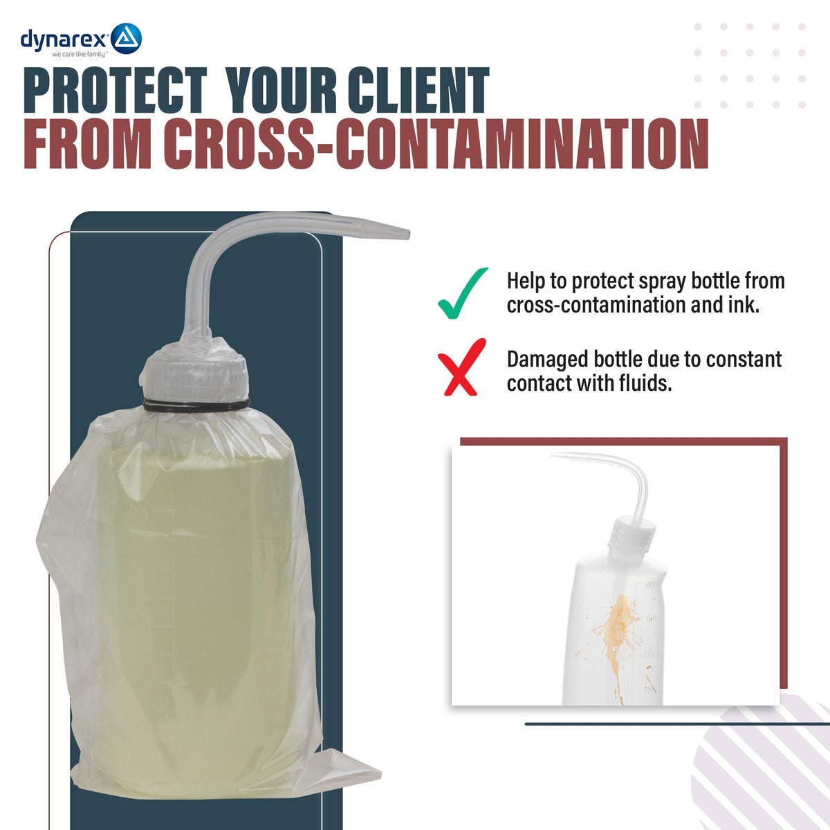 Dynarex wash bottle bags sterile and latex-free for safe professional use.