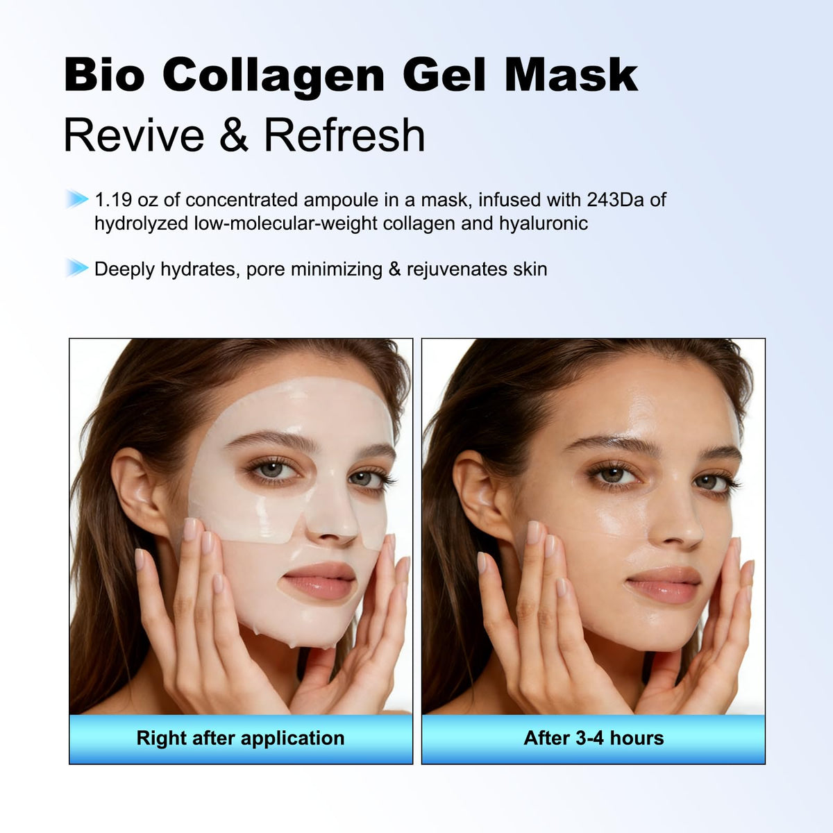 DynastyEra Bio Collagen Mask pack close-up highlights concentrated ampoule for hydration.