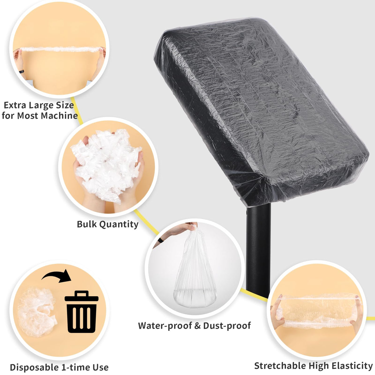 Adaptive elastic armrest cover fits various stands discreetly in a studio.