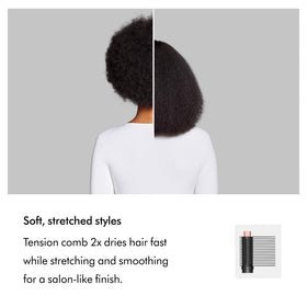 2x air pressure powers faster drying and curling with salon-like results.