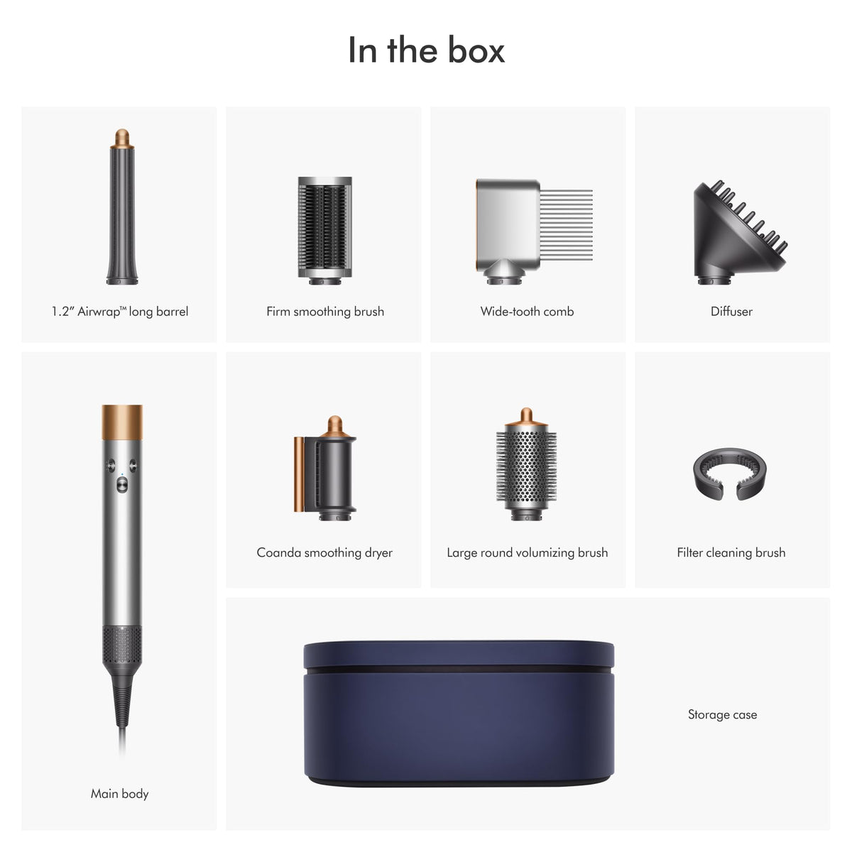 Dyson Airwrap Complete Long Diffuse coanda styling attracts and wraps hair with air.