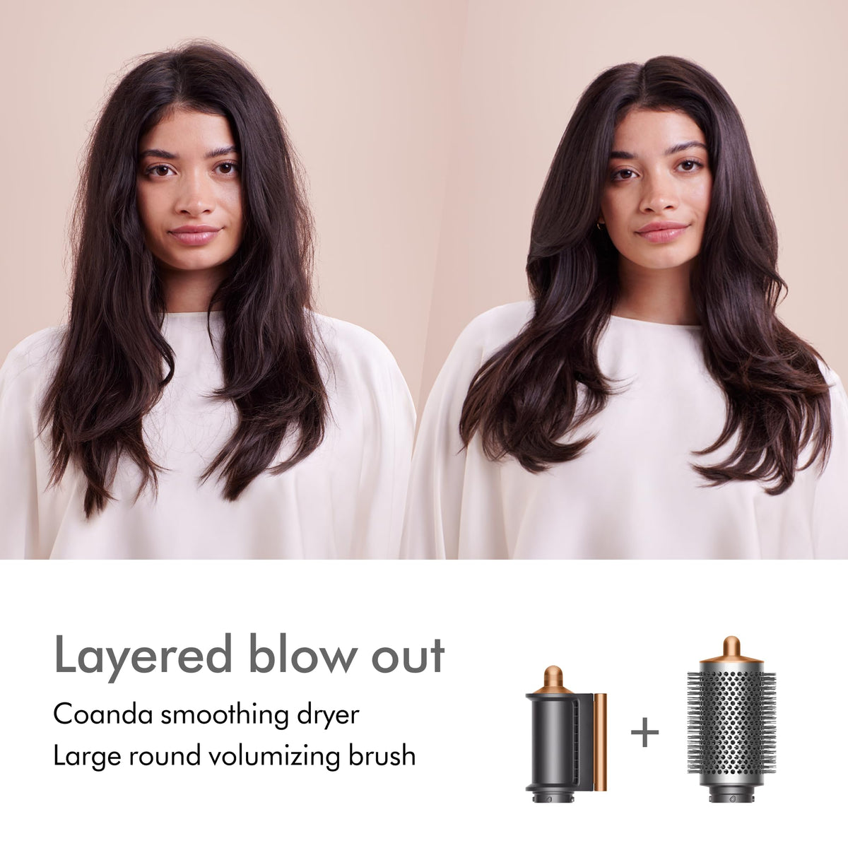 Dyson Airwrap Complete Long Diffuse negative ions reduce static for smoother finish.