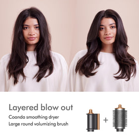 Dyson Airwrap Complete Long Diffuse negative ions reduce static for smoother finish.