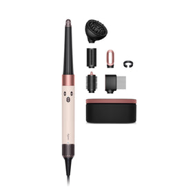Dyson Airwrap i.d. with ceramic pink rose gold front view showing personalized curling routine.