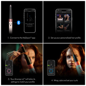 Low heat control setting demonstrating protection of shine during styling.