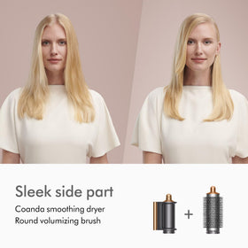 Dyson Airwrap Origin flyaway attachment smooths flyaways for a polished finish.