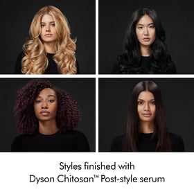 Frizz control with Dyson Chitosan Post-style Serum in humid conditions