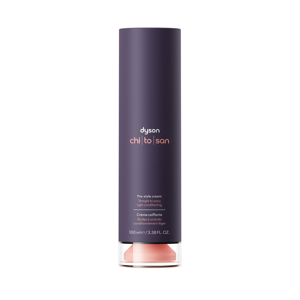 Dyson Chitosan Pre-style Cream bottle pour for easy, controlled application