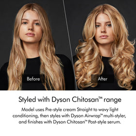 Applying Dyson Chitosan Pre-style Cream to damp hair for even distribution