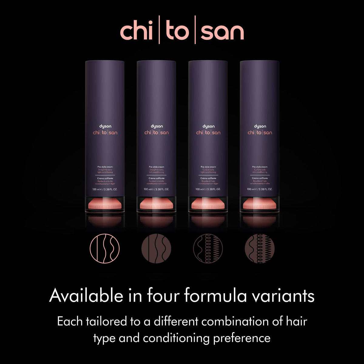 Texture of Dyson Chitosan Pre-style Cream transitioning from cream to serum