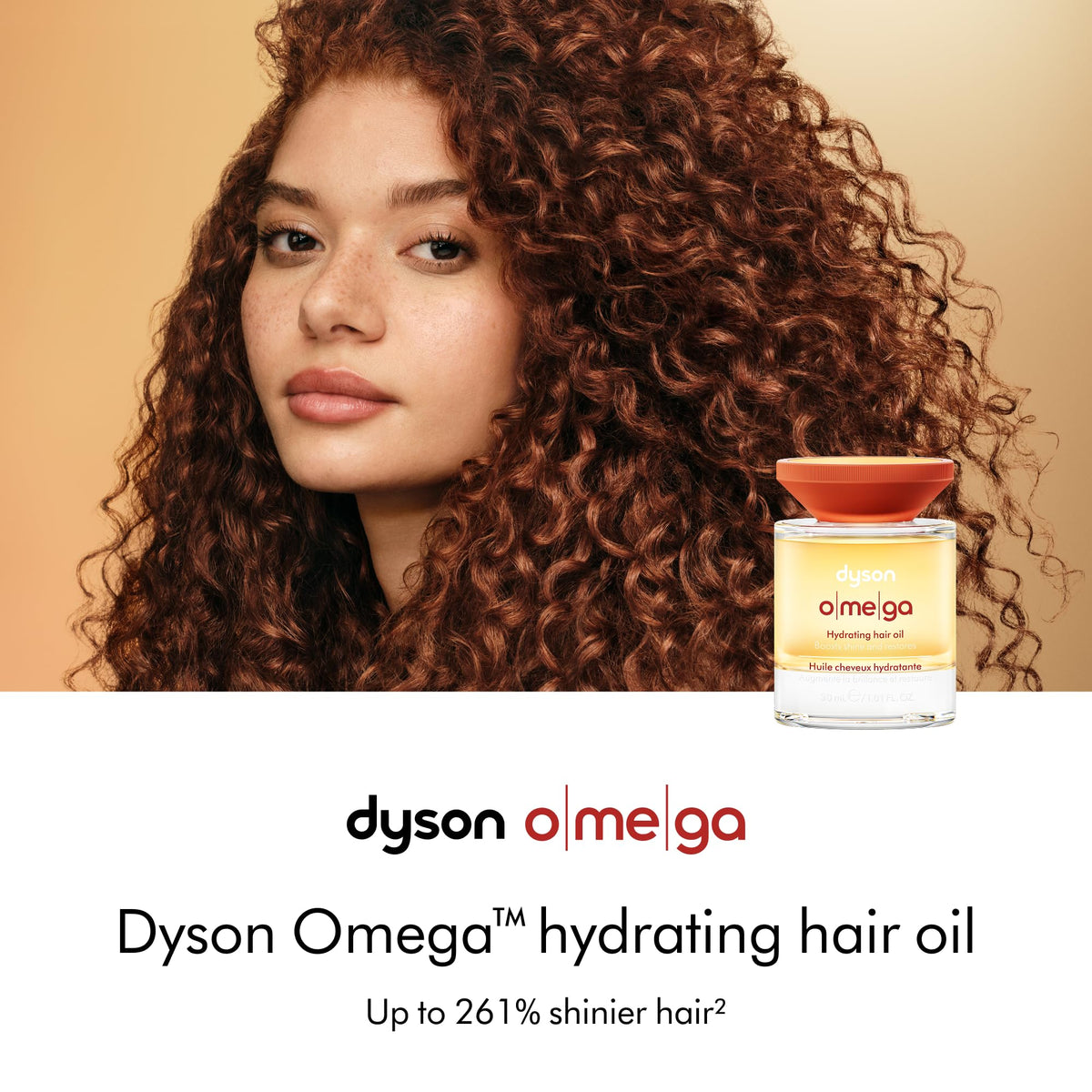Dyson Omega Hydrating Hair Oil pump dispense enables precise, easy application.