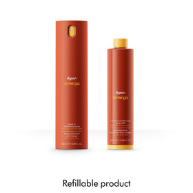 Dyson Omega Leave-in refill-pack supports eco-friendly, refillable design.