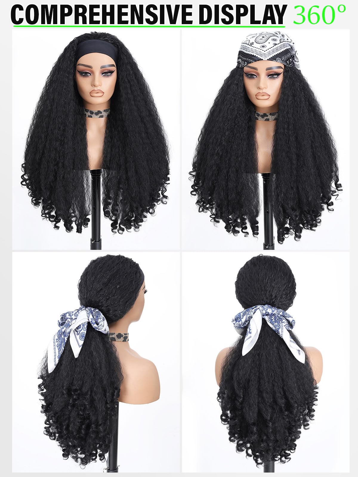 DZfirst Afro curly wig in natural black adds volume without glue or fuss.