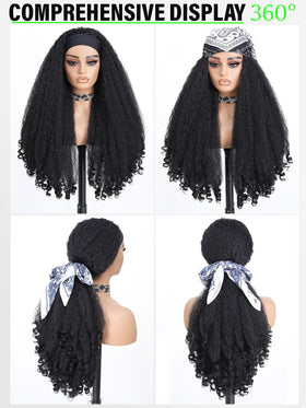 DZfirst Afro curly wig in natural black adds volume without glue or fuss.