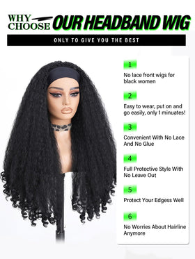 DZfirst glueless headband wig provides comfortable, natural coverage without adhesive.