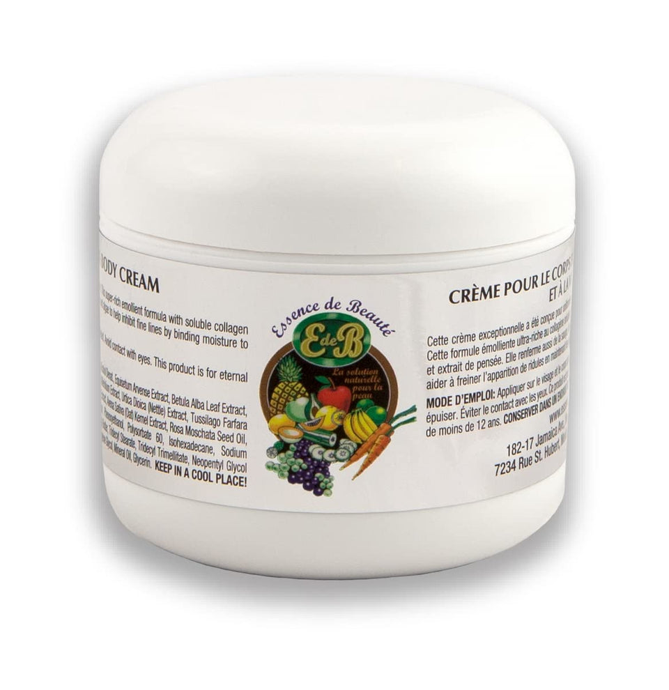 E de B Essence de Beaute collagen cream jar front for hydrated, radiant skin.