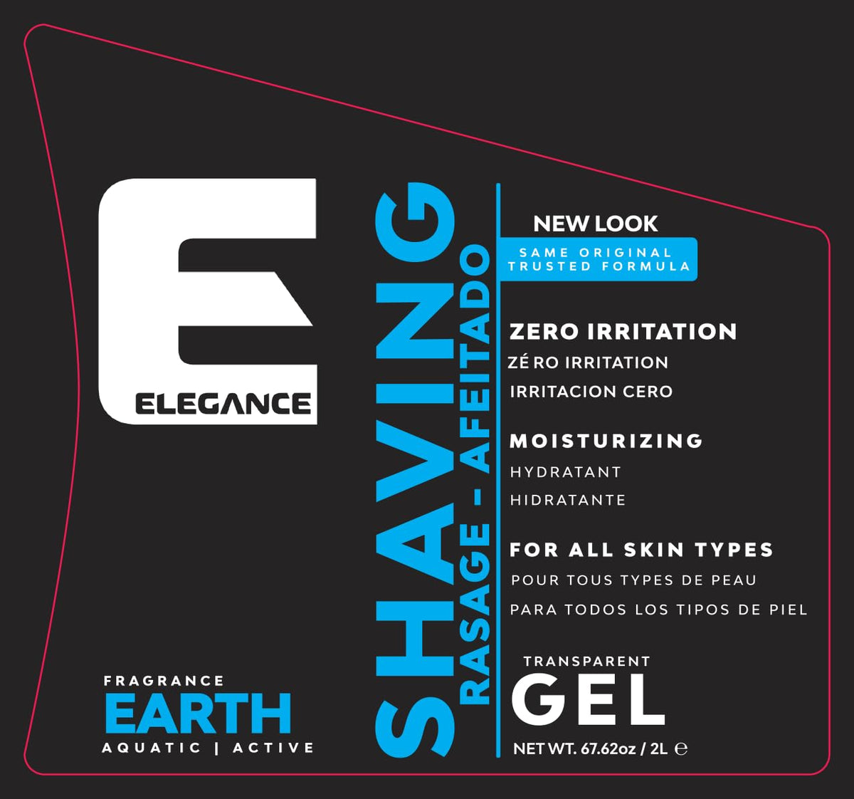 E Elegance barber gel application close-up shows easy visibility and precise control