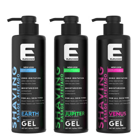 E Elegance minty Jupiter fragrance shaving gel for refreshing, comfortable shave