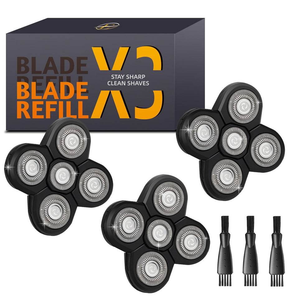 E-Hunter Freedom Grooming 5-blade bald head blades for precise shaving.