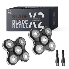 E-Hunter Pro replacement head for Balder Pro XR7000 with five dual-track blades close-up for a closer shave