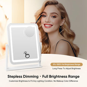 E-MeySource metal-frame vanity mirror with anti-slip base stays steady on desks.