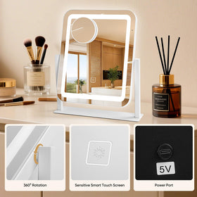E-MeySource tabletop makeup mirror blends with bedroom or dressing area decor.