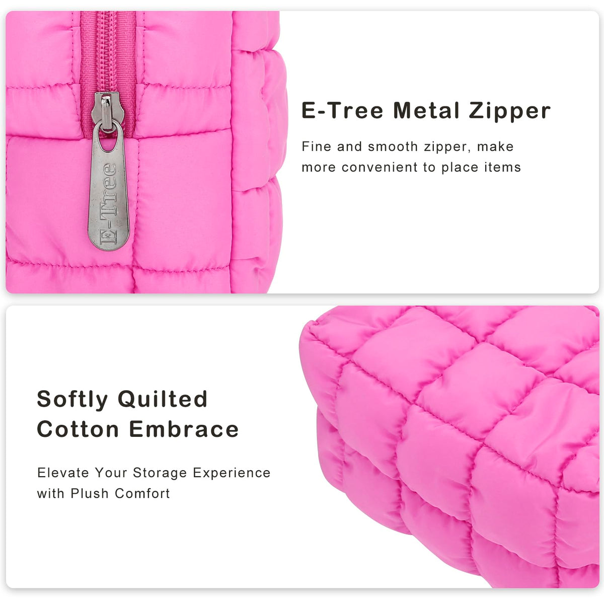 E-Tree checkered cosmetic bag adds style to daily routine.