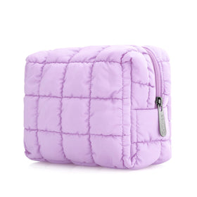 E-Tree cute makeup bag in purple, front view, ideal for daily carry.