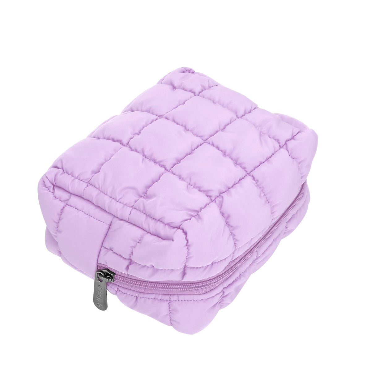 E-Tree quilted cosmetic pouch small size, side angle keeps essentials organized.