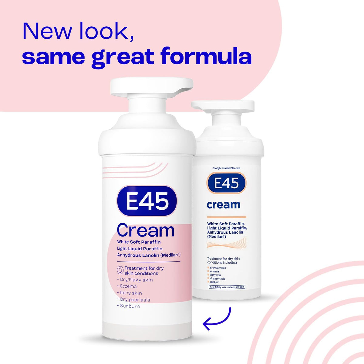 E45 eczema and dermatitis support use on dry patches
