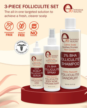 e70 leave-on serum application on scalp demonstrates quick, non-greasy coverage