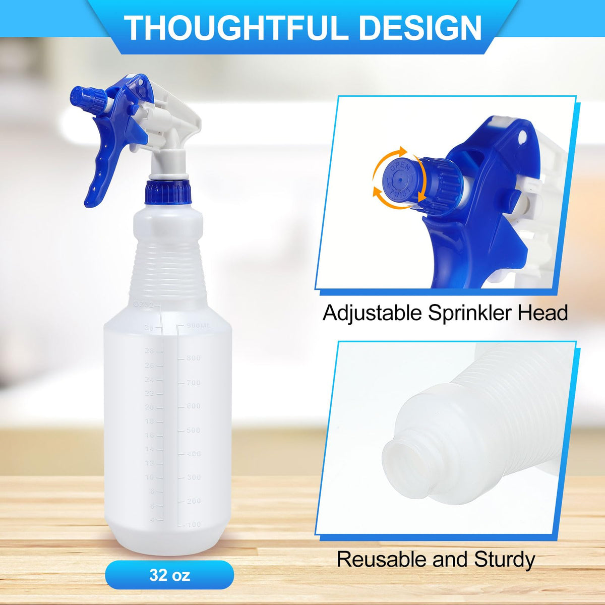 Eaasty 32oz bottle shows measurement markings for precise mixing