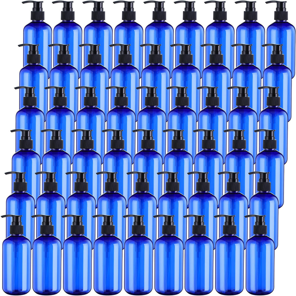 Eaasty 48-pack pump bottles bulk 8oz for easy refills and organized storage.