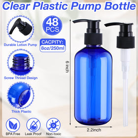 Eaasty clear 8oz pump bottle suitable for monitoring liquid levels and precise dispensing.