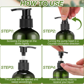 Eaasty shampoo and body wash bottles with pumps enable precise dispensing.