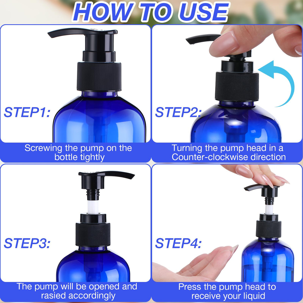 Eaasty shampoo bottle pump dispenser ideal for bathroom use and spills-free pouring.