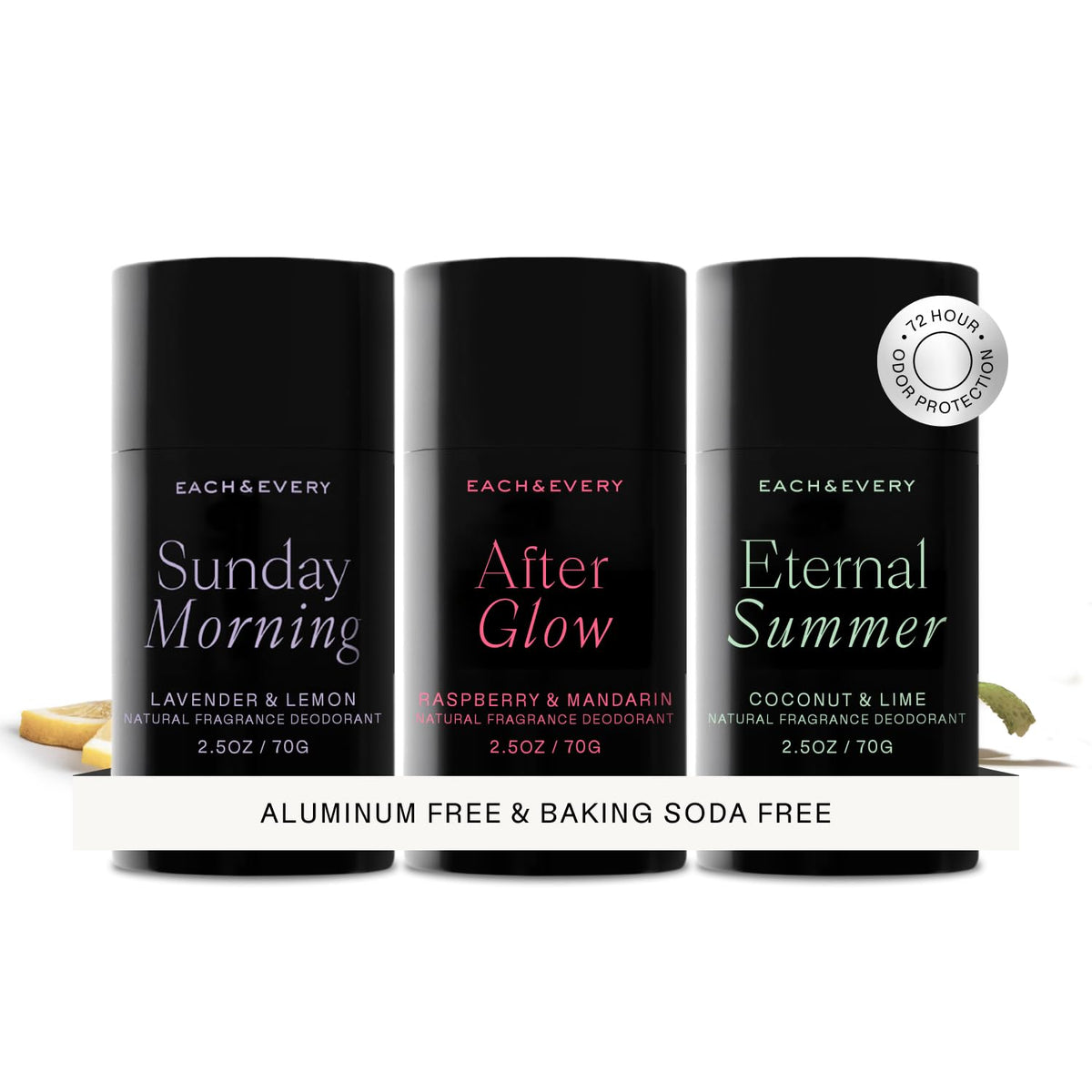 Each & Every Raspberry and Mandarin deodorant with bright scent and smooth daily use.