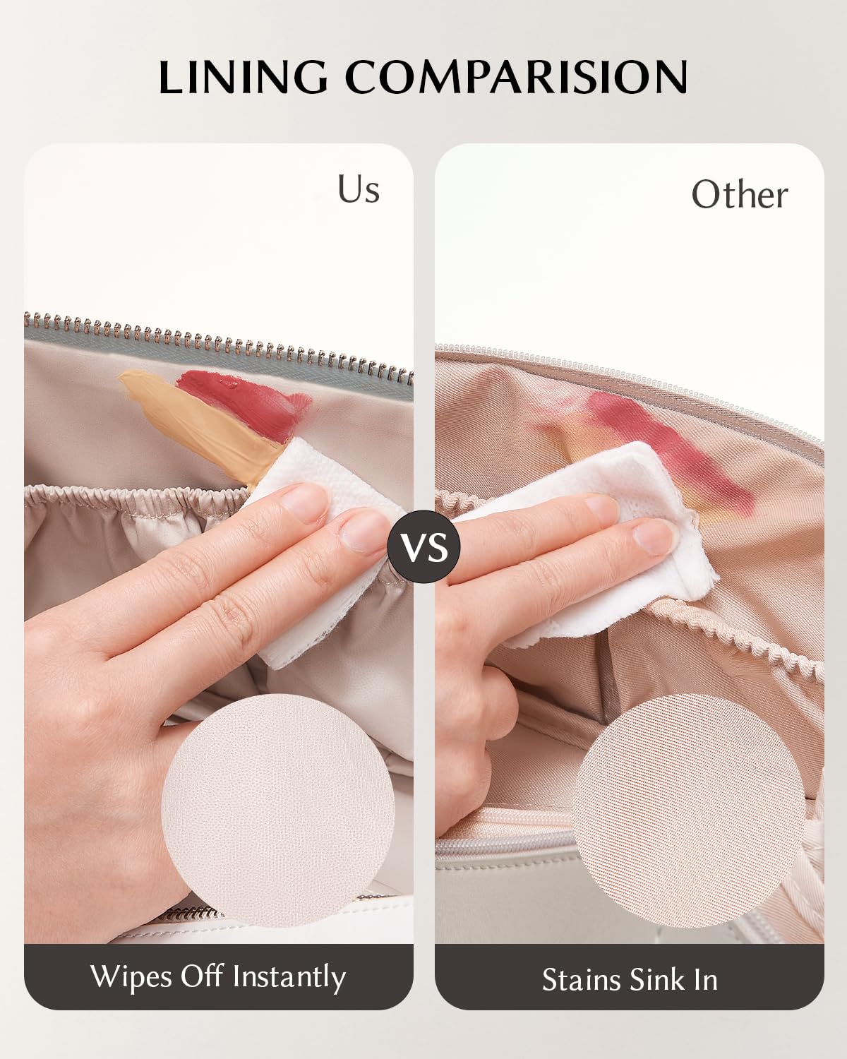 Eachy large-capacity bag stores skincare, makeup, and travel essentials neatly.