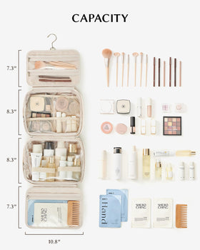 EACHY travel organizer with sturdy zippers and anti-fog lining for durable use.