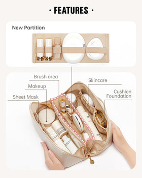 EACHY bag with clear TPU brush area for clean brushes on the go