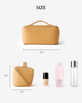 Eachy bag’s TPU brush compartment protects bristles on the go.