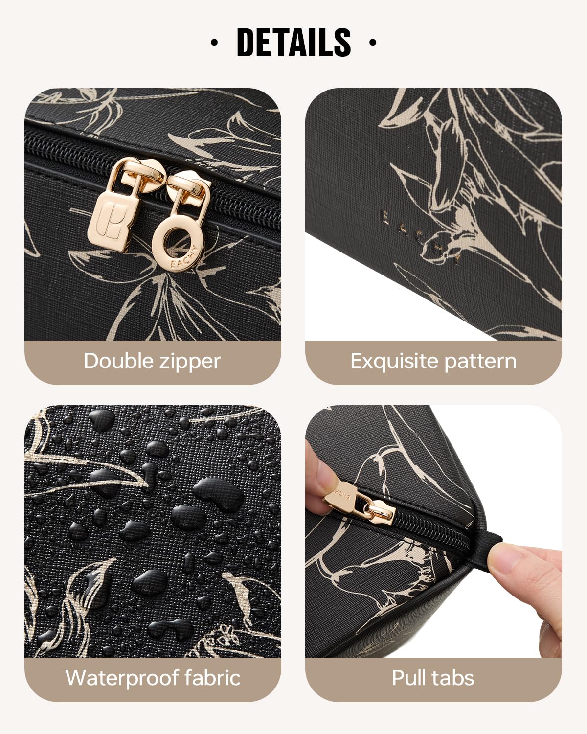 Eachy clear TPU brush pocket for visibility and quick cleaning